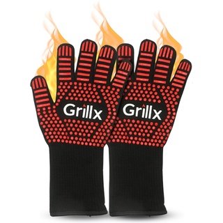 GrillX Grillhandschuhe, Ofenhandschuhe bis zu 500 Grad Celsius.