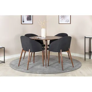 BOURGH Esstisch FLORENZ Esszimmertisch Ø100x75cm - runder Esstisch in walnuss, Tisch in modernem Design