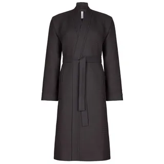 Taubert Bademantel Spa Thalasso, Baumwolle, zwei Taschen, Bindegürtel, mit Bindegürtel, Herren Kimono-Stil, 120cm, Baumwolle Pique schwarz XS