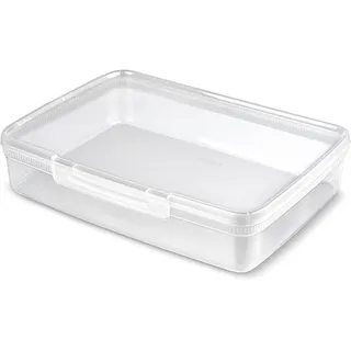 Curver Frischhaltedose mit Klickverschluss 4,4 L Snap Box Lunchbox Kunststoff eckig Mikrowelle Spülmaschine Kühlschrank stapelbar