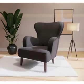 Sessel HOME AFFAIRE "SICILIA", schwarz, B:88cm H:88cm T:64cm, 100% Polyester, Sessel, Sessel, moderner Ohrensessel