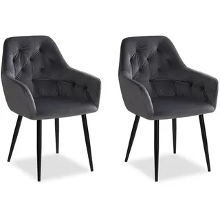 Homestyle4u Polsterstuhl Samt grau