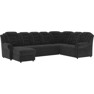 Home Affaire Wohnlandschaft HOME AFFAIRE "Boston U-Form", schwarz, B:333cm H:102cm T:216cm, 100% Polyester, Sofas, Wohnlandschaft, mit hoher Rückenlehne, wahlweise mit Bettfunktion & Stauraum