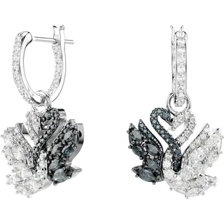 Swarovski Creolen Swan Drop schwarz Metallmix MPNR Zirkonia