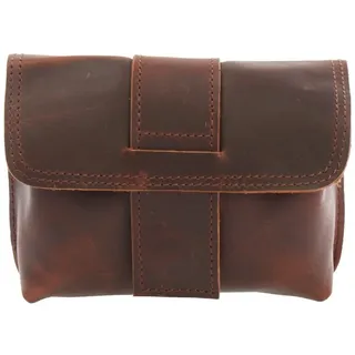 LECONI Gürteltasche Bauchtasche Hüfttasche Damen Herren Leder LE9005, gewachstes Leder - Magnetverschluss - 16 × 10 × 6 cm braun