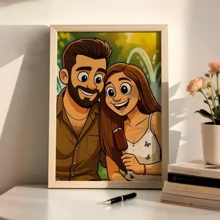 Funmii Dein Foto Portrait im Comic Stil Personalisierte Geschenke Bild auf Leinwand Eigene Fotos Selbst Gestalten Poster Wandbilder Fotogeschenke für Familie Weihnachten Freunde Geburtstag