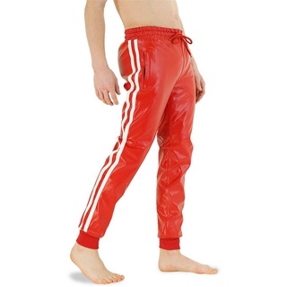 BOCKLE Lederhose Bockle® Boyjog RED Faux Pants Lederhose Leder Joggers Kunstleder XL