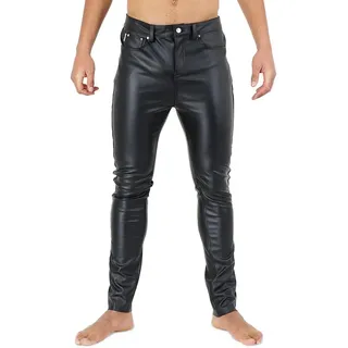 Lederhose Bockle® F-Skinny STRETCH Kunstlederhose Herren Lederhose Lederjeans Skinny Jeans 34