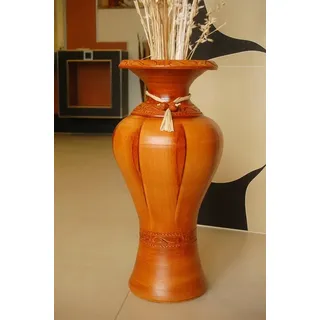 DSH DEKO SHOP HANNUSCH Bodenvase 60 cm - verschiedene Ausführungen, aus Tonkeramik und mit einer transparenten Glasur überzogen braun