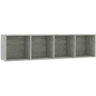 vidaXL Bücherregal TV Schrank Wandregal Hängeregal Aktenregal Standegal Büroregal Lowboard Fernsehschrank Fernsehtisch Betongrau 143x30x36cm