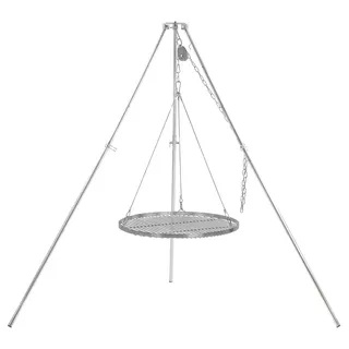 BBQ-Toro Dreibein Schwenkgrill mit Ø 60 cm Grillrost, Edelstahl, Höhenverstellbar 119-184 cm - Silber