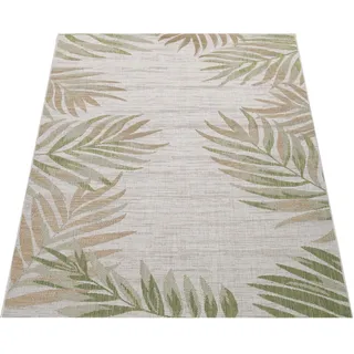 Teppich »Kuba 127«, rechteckig, Flachgewebe, Motiv Blätter, In- und Outdoor geeignet, Wohnzimmer, 78901941-0 grün 4 mm