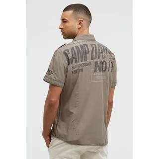 Kurzarmhemd CAMP DAVID, Herren, Gr. XL, Normalgrößen, rock ridge, Popeline, Material: 100% Baumwolle, figurbetont normal, Bündchen, Hemden, mit Kentkragen