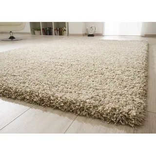 Steffensmeier Ragolle Twilight Hochflor Teppich Shaggy, weich & elastisch, moderner Wohnzimmer Teppich, Creme meliert 2211, 160x160 cm