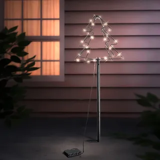 INDA-EXCLUSIV Wegeleuchte Metall 52 LEDs warmweiß Batterie schwarz