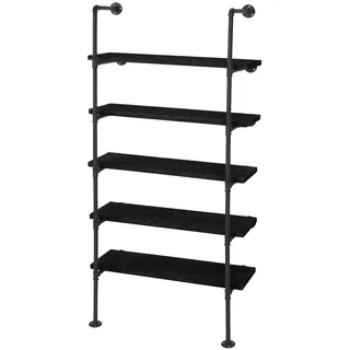 Mendler HWC-C45 Bücherregal 165 x 80 x 28 cm Dunkelgrau