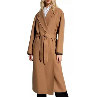 GUCCI Langmantel Kaschmir Parka Jacke mit Bindegürtel Kerbrevers, zwei Eingrifftaschen, lange Ärmel, Rückenschlitz beige