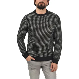 klassischer BLEND BHCalisto Herren Grobstrickpullover mit Rundhals Strickpullover 20711925ME-194007 Schwarz - XL