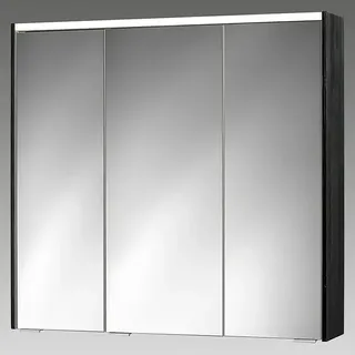 Sieper LED-Spiegelschrank KHX 80  (B x H: 80 x 74 cm, Holz, Schwarz/Weiß)