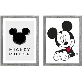 Bild mit Rahmen KOMAR "Mickey Mouse" Bilder Gr. B/H: 2x 30x40 cm, Mickey Mouse 2x 30x40 cm, 2 St., bunt Bilder mit Rahmen maschinell
