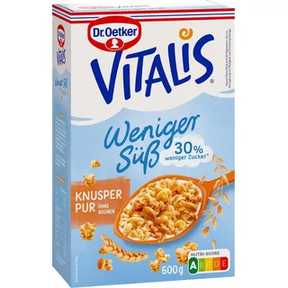Dr. Oetker Vitalis Knusper Pur weniger süß Müsli 600,0 g, 1 St.