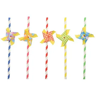 Papstar Trinkhalme Papier Ø 6 mm 50 St. Bunt