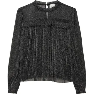 s.Oliver Junior Mädchen Bluse – Mesh, Rüschenkragen, Langarm - 134-140