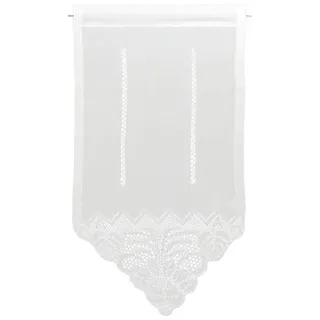 HOSSNER - ART OF HOME DECO Scheibengardine Montasch, Stangendurchzug (1 St), halbtransparent weiß 40 cm x 120 cm