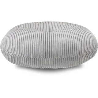 sleepling Meditationskissen, Kord Bodenkissen, Yoga Kissen, Sitzkissen Boden, Yogakissen Rund 60 cm, Sitzhöhe 18 cm, Oeko-TEX, Made in EU, hochwertiger Möbelstoff, grau