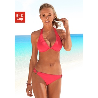 Bügel-Bikini CHIEMSEE Gr. 36, Cup D, rot (hummer) Damen Bikini-Sets Ocean Blue mit silbernem Zierring
