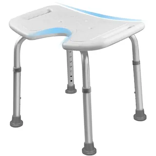 VA-Cerulean Duschhocker, Duschstuhl für Senioren höhenverstellbar 37-51 cm, Toilettensitzerhöhung Anti-Rutsch-Füße Badewannensitz, Typ 4
