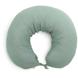 Ehrenkind Stillkissen Musselin aus hochwertiger Bio Baumwolle, Schwangerschaftskissen, Seitenschläferkissen, OEKO-TEX® STANDARD 100 Klasse 1 zertifiziert grün 33 cm x 160 cm