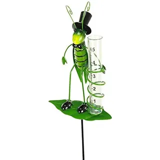 mucplants Gartenstecker Regenmesser Grashüpfer mit Messglas