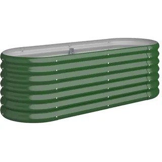 vidaXL Hochbeet Pulverbeschichteter Stahl 114 x 40 x 36 cm Grün