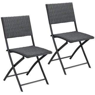 CASARIA Klappstuhl Rom 55 x 70 x 106 cm schwarz 2 St.