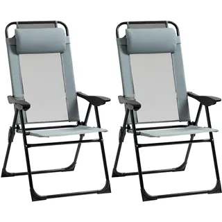 Outsunny Klappstuhl 62 x 70 x 109 cm grau 2 St.