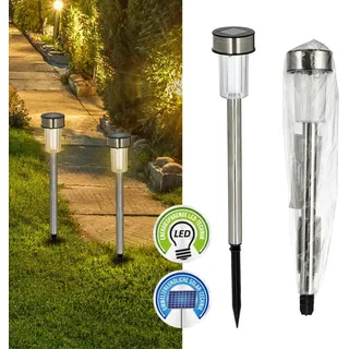Cepewa LED Solar Gartenstecker silber 36 cm