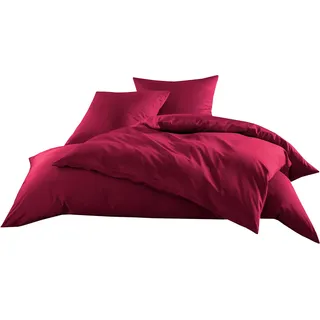 Bettwaesche-mit-Stil Mako-Satin Baumwollsatin Bettwäsche Uni einfarbig zum Kombinieren (Kissenbezug 80 cm x 80 cm, Pink) viele Farben & Größen