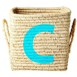 RICE Raffia Buchstaben Korb ABC, L20 x B20 x H20cm, natur, C