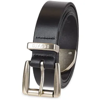 Levi's Damen Jeansgürtel aus Leder, schmal, lässig, Western-Stil, mit Rollschnalle und Metallspitzenende (normale und große Größen), Black Classic, 1X - 1X