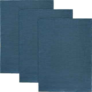 Erwin Müller Geschirrtuch 3er-Pack Piqué blau Größe 50x70 cm