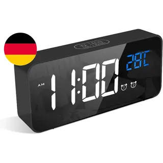 LATEC Digitaler Wecker Mit Große LED Temperaturanzeige, Tischuhr Mit 10 Musik, U