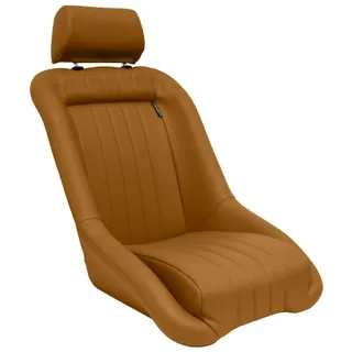 AUTO-STYLE Sportsitze 'Classic' - Beige Kunstleder - Feste Rückenlehne + Kopfstütze - inkl. Laufschienen