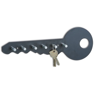 Zeller 13851 Schlüsselboard "Color", Metall/Alu, schwarz, ca. 35 x 4 x 12 cm, Schlüsselleiste, Schlüsselhaken