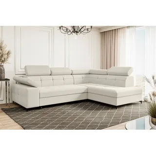 MEBLINI Schlafcouch mit Bettkasten - Ecksofa mit Schlaffunktion - Sofa mit Relaxfunktion - Couch L-Form - Eckcouch - Wohnlandschaft - BERGAMO - 274... - Beige