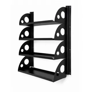 QLS Wandregal Regalsystem aus Stahl Pulverbeschichtet schwarz, Modular, individuell kombinierbar und jederzeit erweiterbar