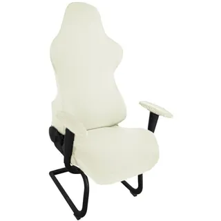 Highdi Dehnbare Gaming-Stuhlhussen, Abnehmbare Stuhlhussen Gaming Stuhl Spandex Stretch Stuhlhussen Schutz für Computerstuhl Drehstuhl Rennstil Sessel Gamning Stuhl (one Size,Creme)