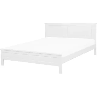 Beliani Bett mit Lattenrost Kiefernholz OLIVET 160 x 200 cm Weiß