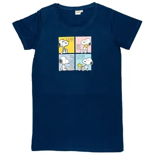 UNITED LABELS The Peanuts Snoopy Nachthemd Schlafshirt Pyjama Kurzarm Oberteil blau XL