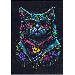 Bamyum Blackcat Kinderteppich 120 x 180 cm Waschbar